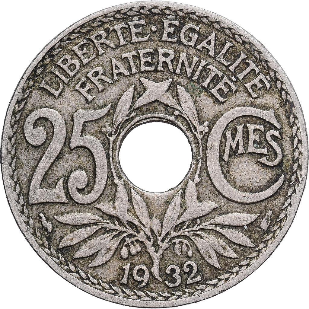 France, Lindauer, 25 Centimes, 1932, Paris, , Copper-nickel, KM:867a