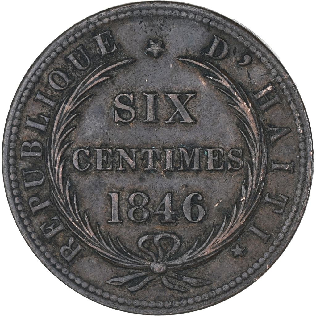 Haiti, faisceaux, 6 Centimes, 1846/AN 43, , Copper, KM:28