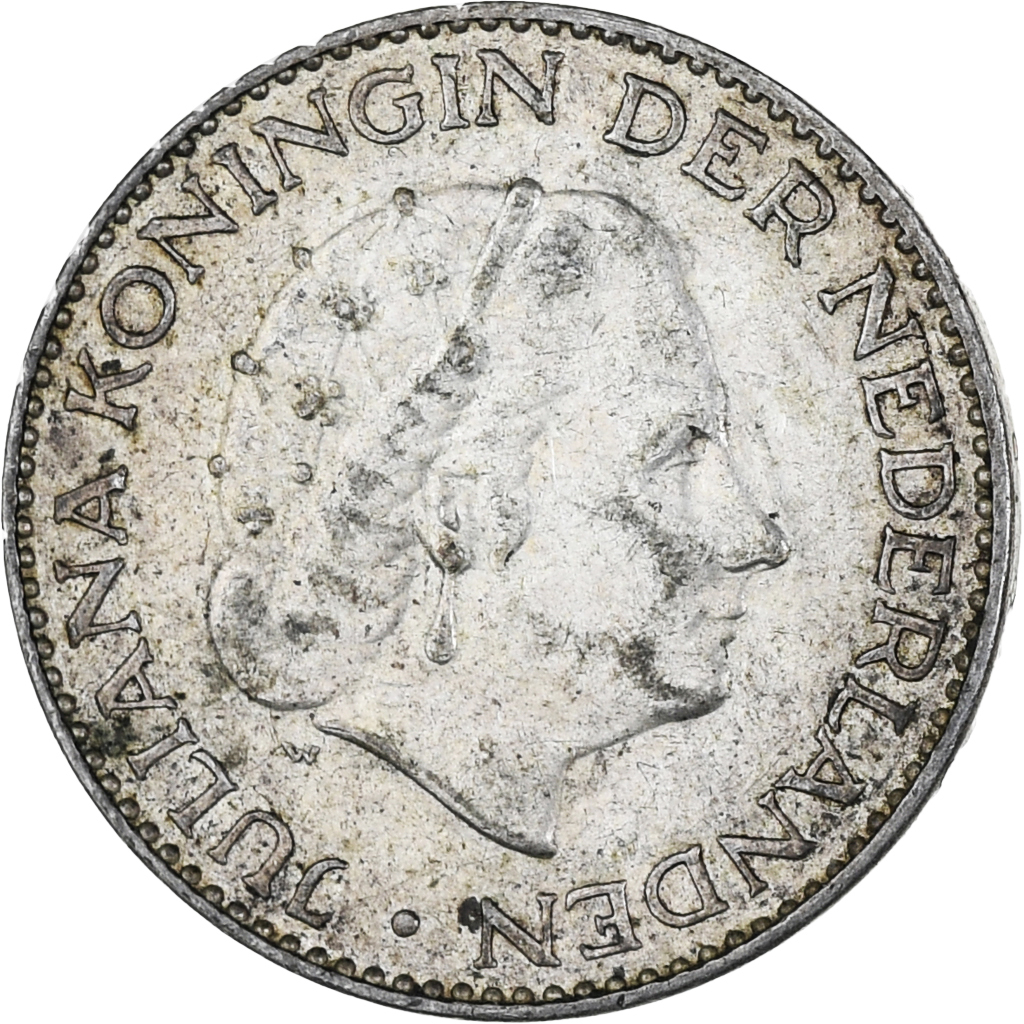 Netherlands, Juliana, Gulden, 1955, Utrecht, , Silver, KM:184