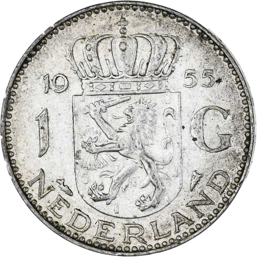 Netherlands, Juliana, Gulden, 1955, Utrecht, , Silver, KM:184