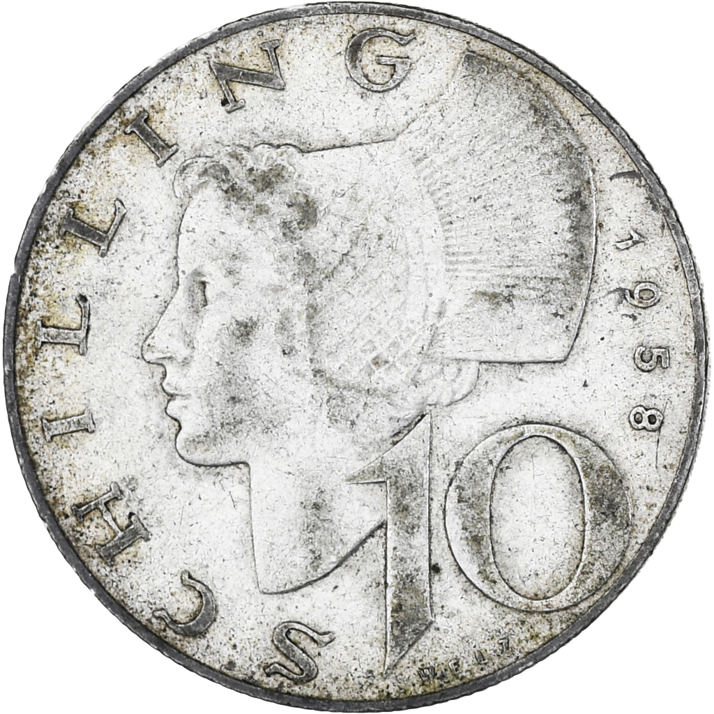 Austria, 10 Schilling, 1958, Vienna, , Silver, KM:2882