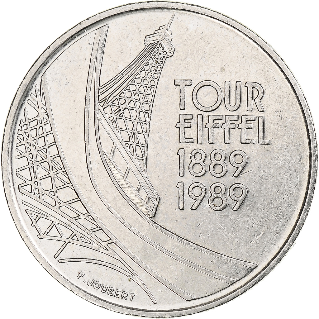 France, Tour Eiffel, 5 Francs, 1989, Monnaie de Paris, , Copper-nickel