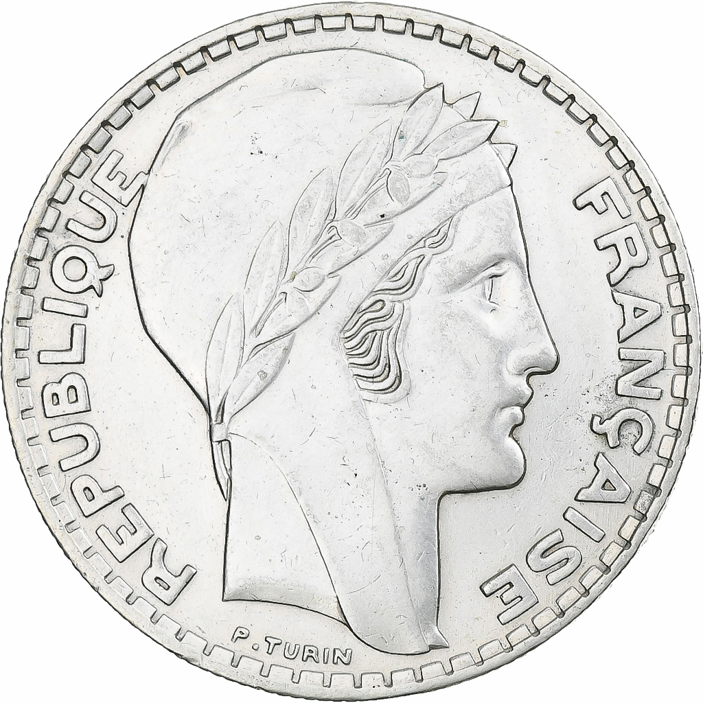 France, 20 Francs, Turin, 1937, Monnaie de Paris, Silver, 