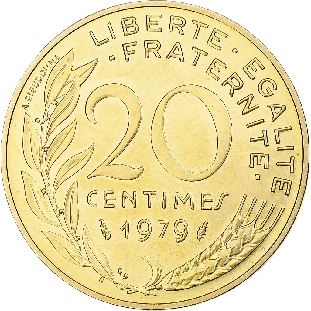 France, 20 Centimes, Marianne, 1979, Pessac, Aluminum-Bronze, , KM:930
