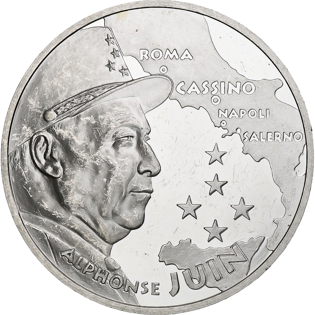 France, 100 Francs, Maréchal Juin, 1994, Monnaie de Paris, BE, Silver