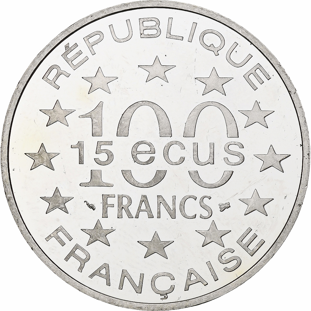 France, 100 Francs / 15 Écus, Arc de Triomphe, 1993, Monnaie de Paris, BE