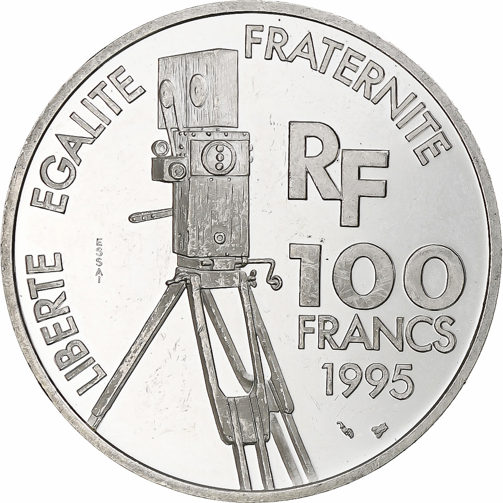 France, 100 Francs, Jean Renoir, 1995, Monnaie de Paris, BE, Silver, 