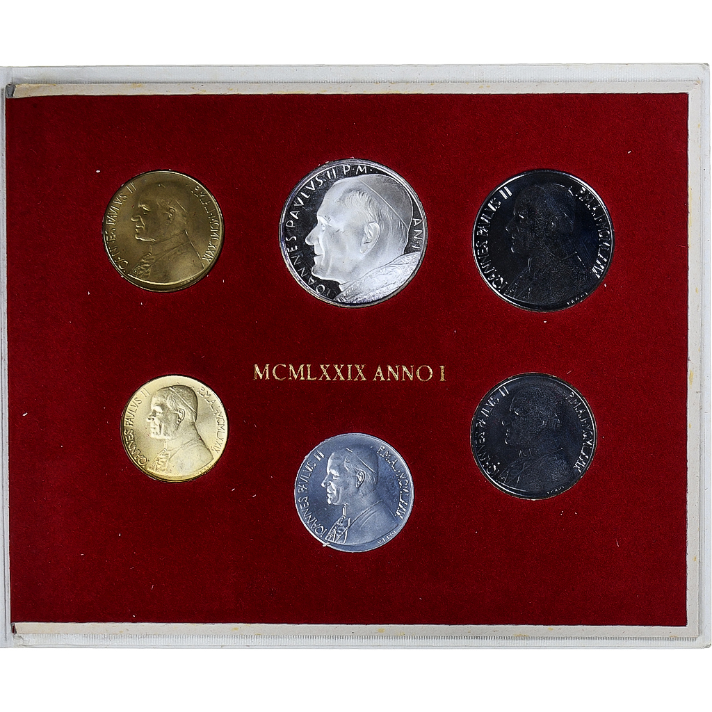 Vatican, John Paul II, Set 10L. to 500L., 1979 - Anno I, Rome, 