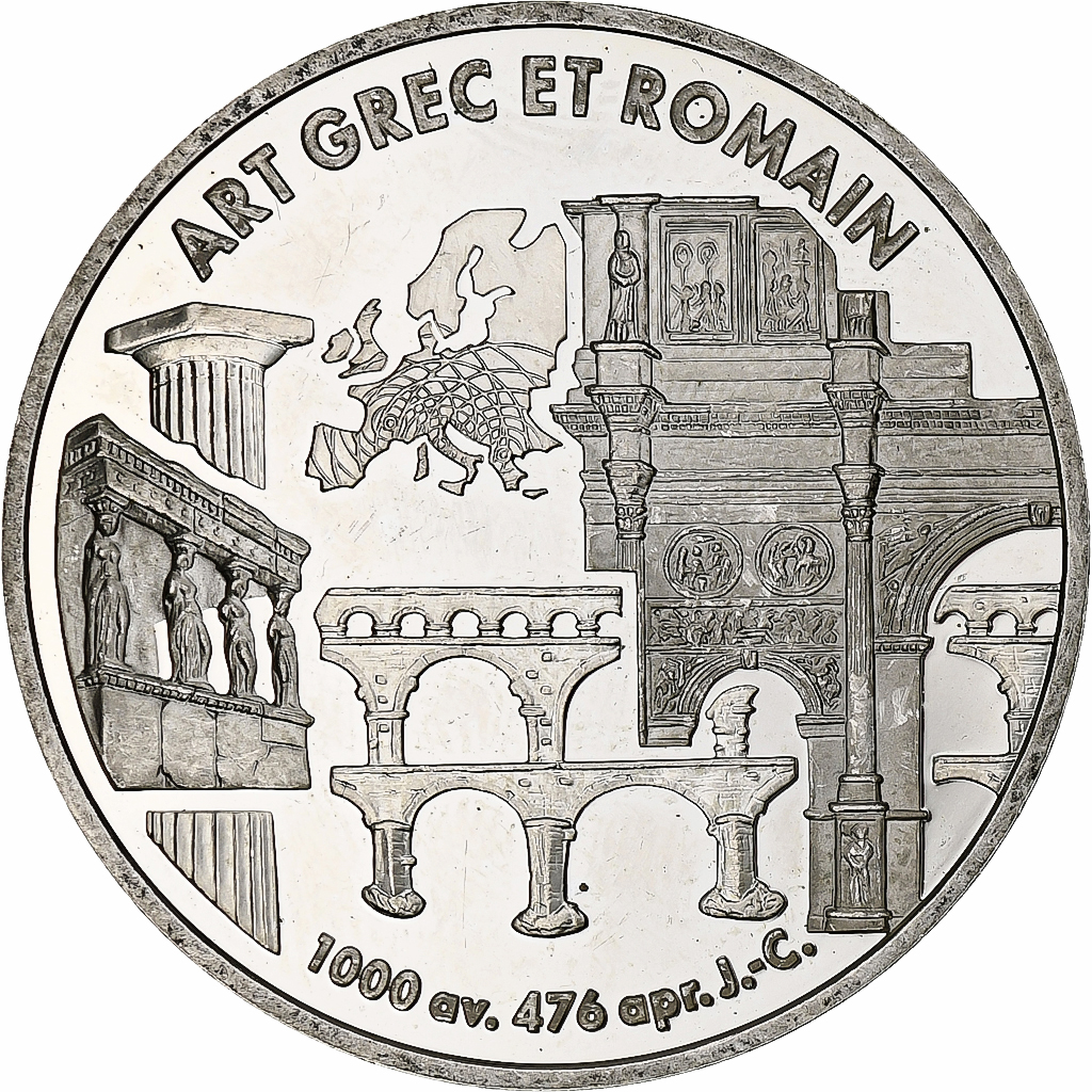 France, 6.55957 Francs, Art Grec et Romain, 1999, Monnaie de Paris, BE, Silver