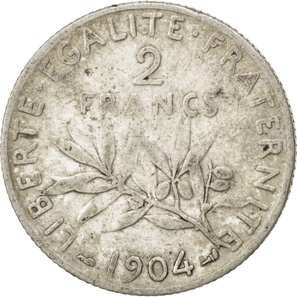Coin, France, Semeuse, 2 Francs, 1904, , Silver, KM:845.1, Gadoury:532