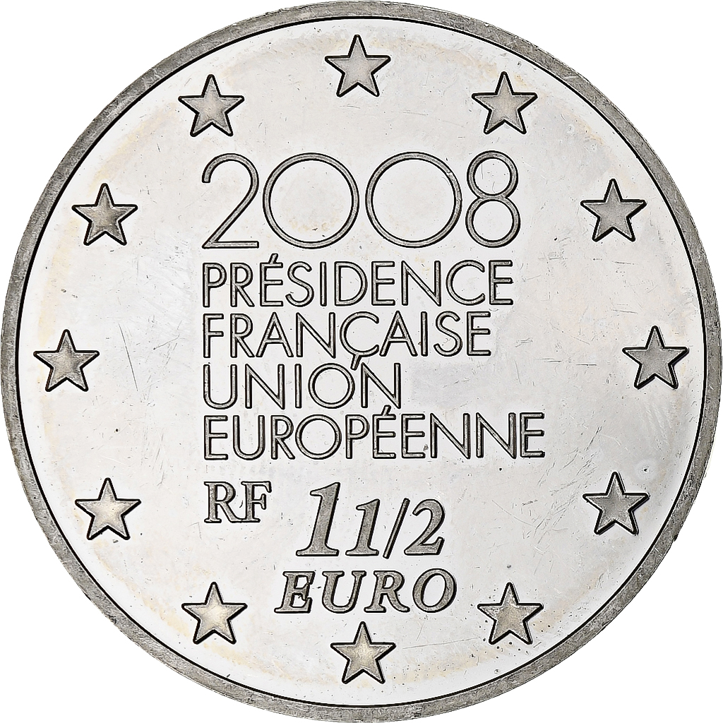 France, 1 1/2 Euro, présidence de l'UE, 2008, Monnaie de Paris, BE, SUP+