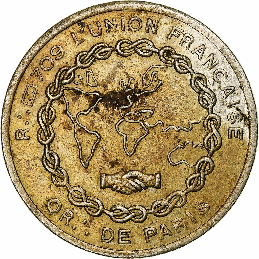 France, Token, Franc Maçonnerie, l'Union Française, 1950, 