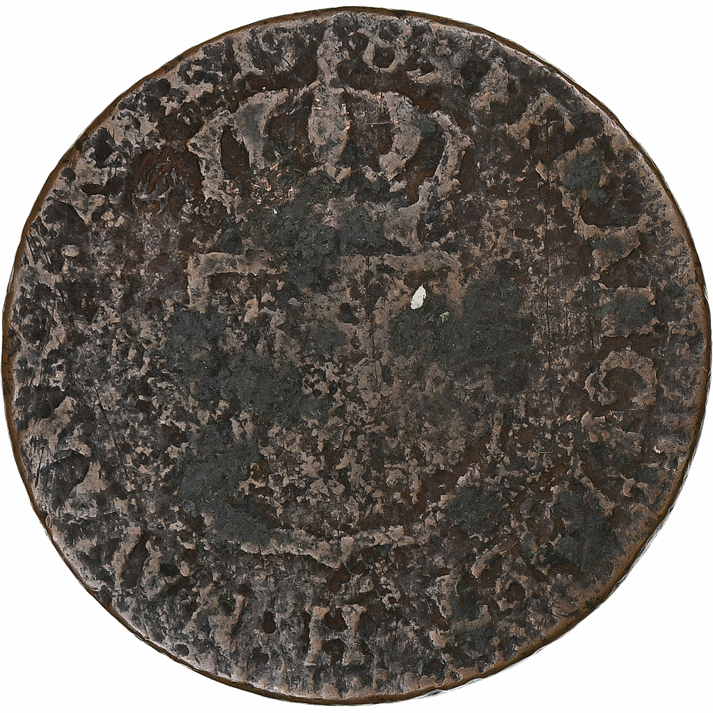 France, Louis XVI, Sol, 1789, La Rochelle, Copper, , Gadoury:350
