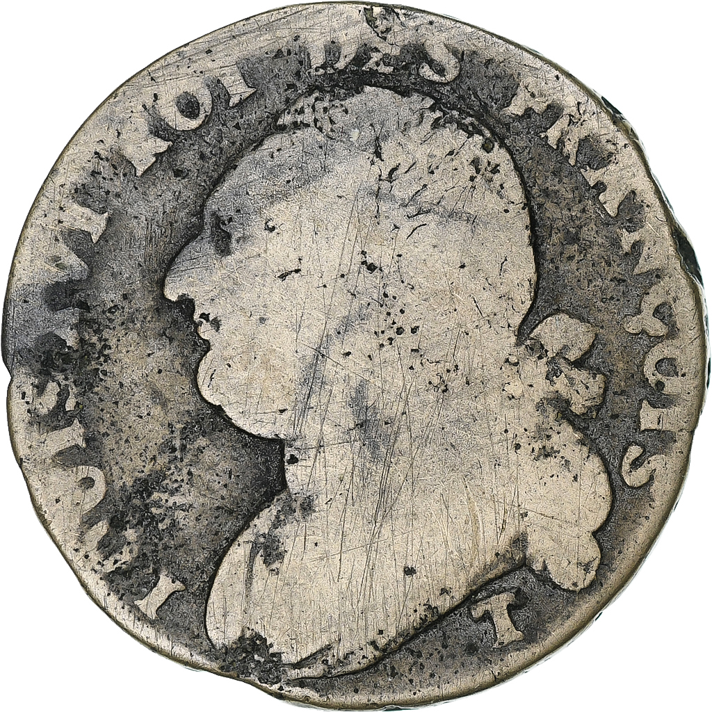 France, Louis XVI, 12 deniers françois, Saumur, Métal de cloche, 