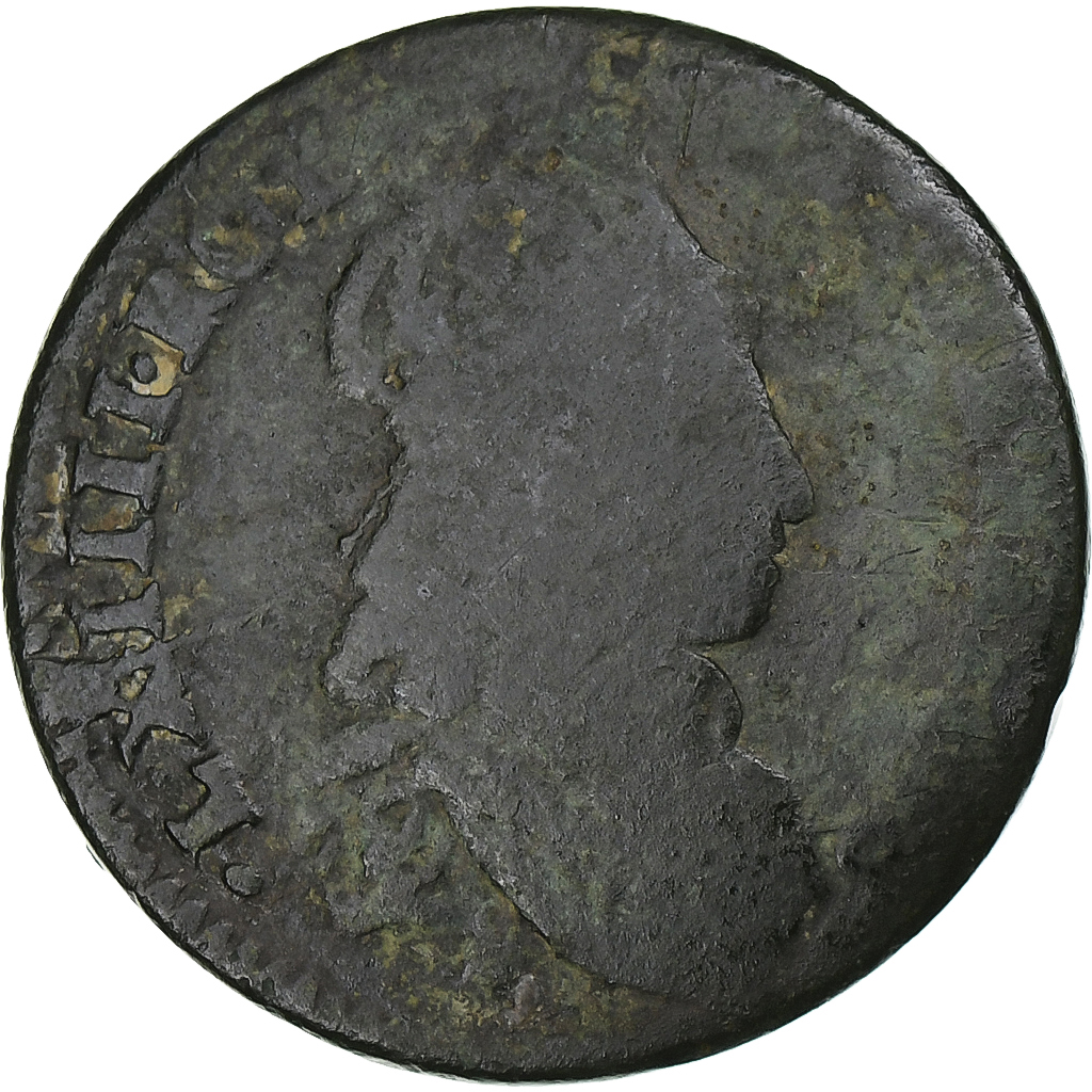 France, Louis XIV, Liard, Meung-sur-Loire, Copper, , Gadoury:80, KM:192