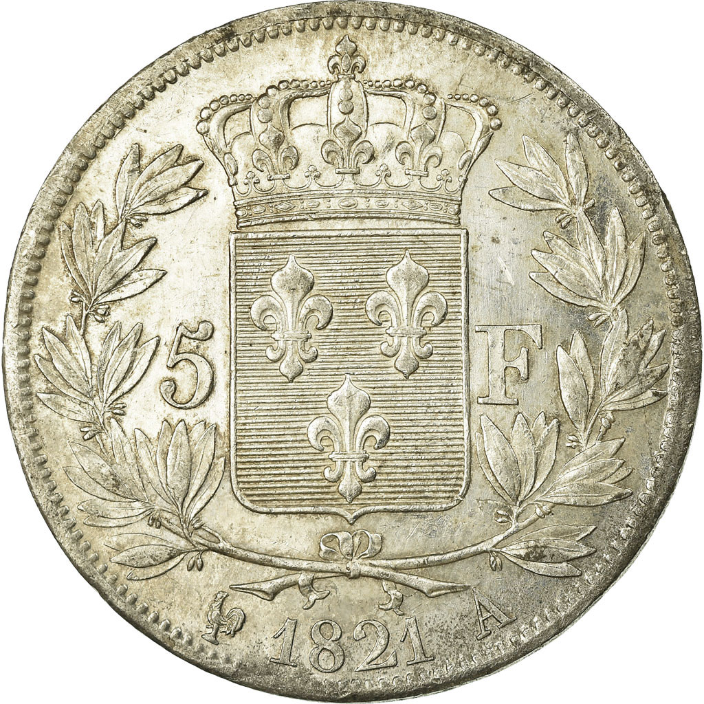 Coin, France, Louis XVIII, Louis XVIII, 5 Francs, 1821, Paris, 