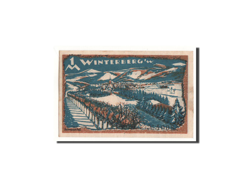 Billete, Alemania, Winterberg, 1 Mark, randonneur, O.D, Undated, UNC