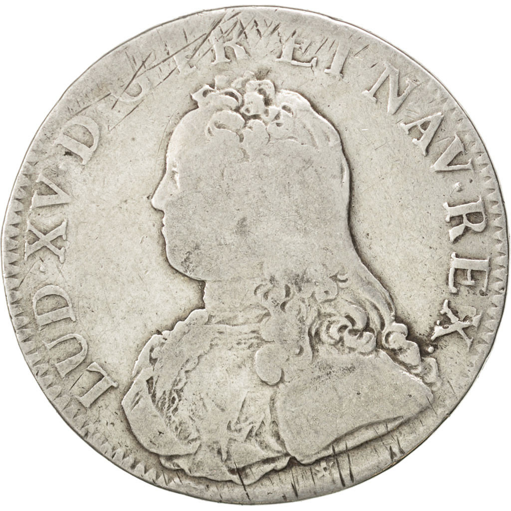 Coin, France, Louis XV, Écu aux branches d'olivier, Ecu, 1726, Caen, 