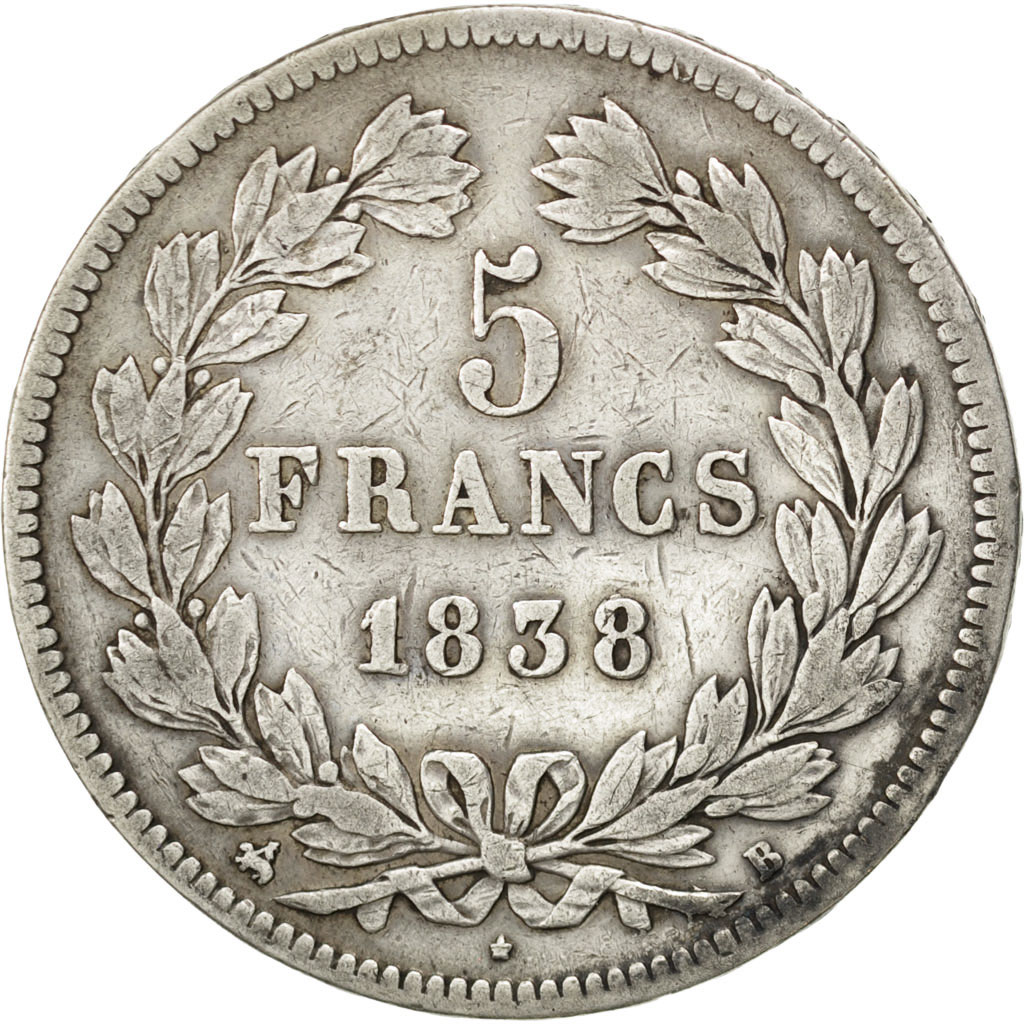Coin, France, Louis-Philippe, 5 Francs, 1838, Rouen, , Silver