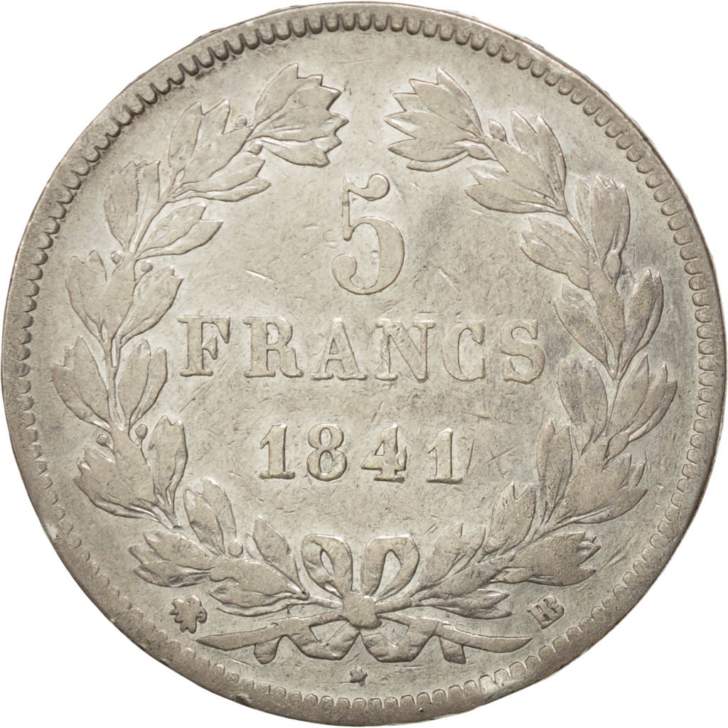 Coin, France, Louis-Philippe, 5 Francs, 1841, Strasbourg, , Silver