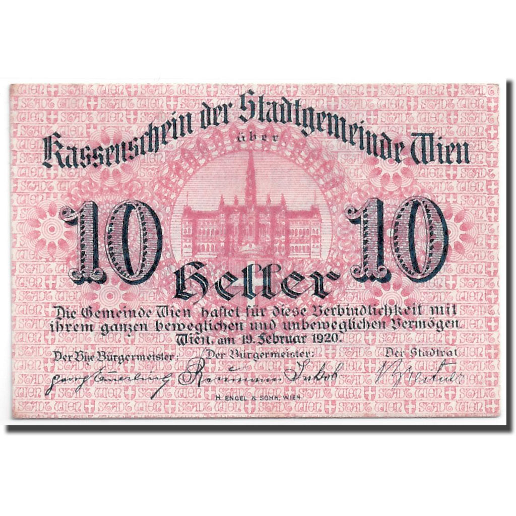 Billete, Austria, Vienne, 10 Heller, château, 1920, 1920-06-30, SC