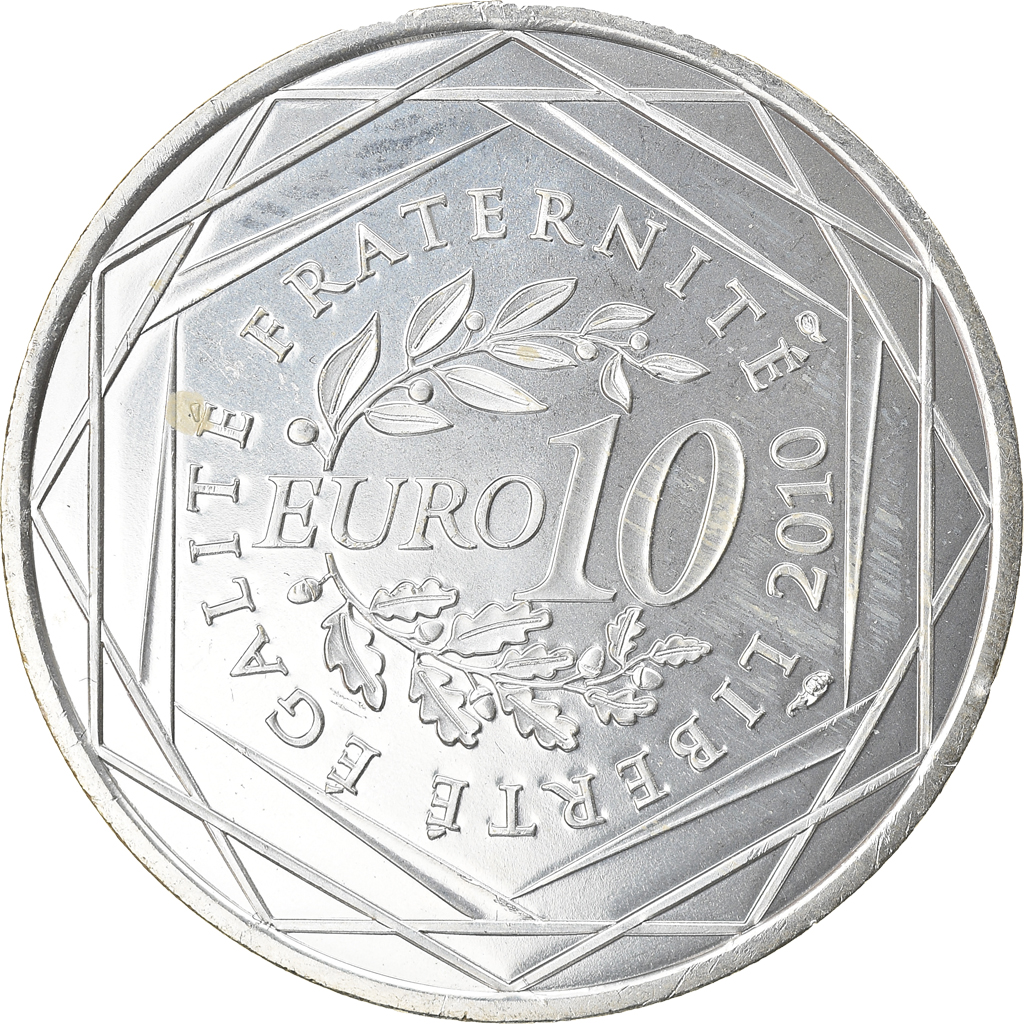 France, 10 Euro, Franche-Comté, 2010, Paris, MS(64), Silver, KM:1653