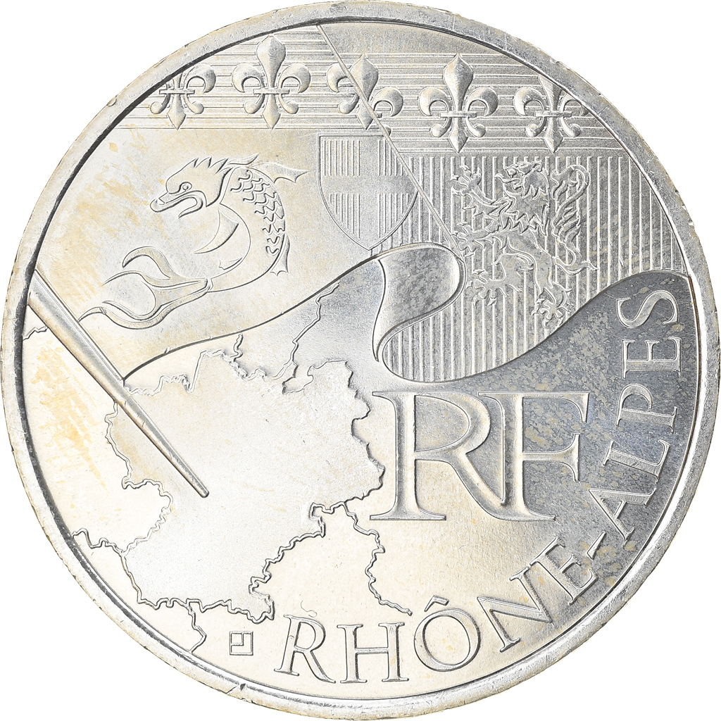 France, 10 Euro, Rhône Alpes, 2010, Paris, , Silver, KM:1670