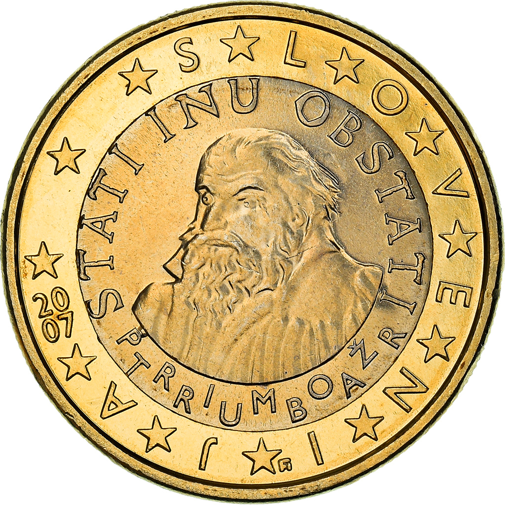 Slovenia, 1 Euro, Primoz Trubar, 2007,