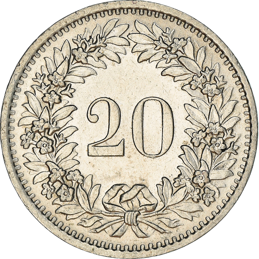 Moneda, Suiza, 20 Rappen, 1971, Bern, EBC+, Cobre - níquel, KM:29a