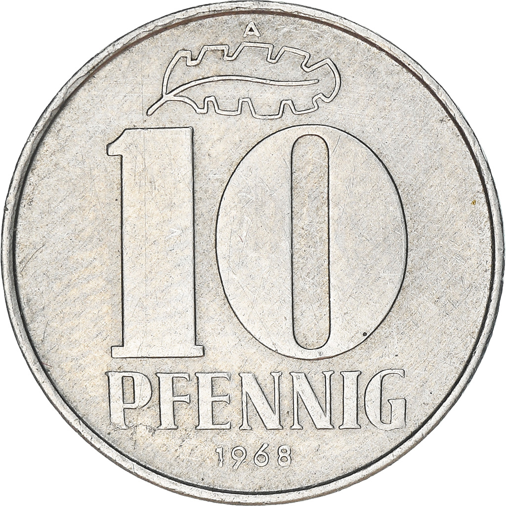 Coin, GERMAN-DEMOCRATIC REPUBLIC, 10 Pfennig, 1968, Berlin, , Aluminum