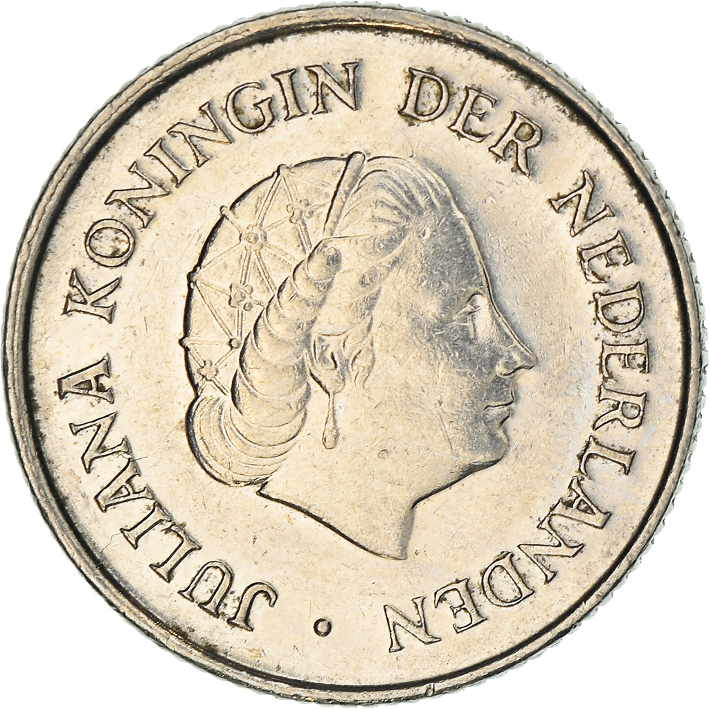 Coin, Netherlands, Juliana, 25 Cents, 1970, , Nickel, KM:183