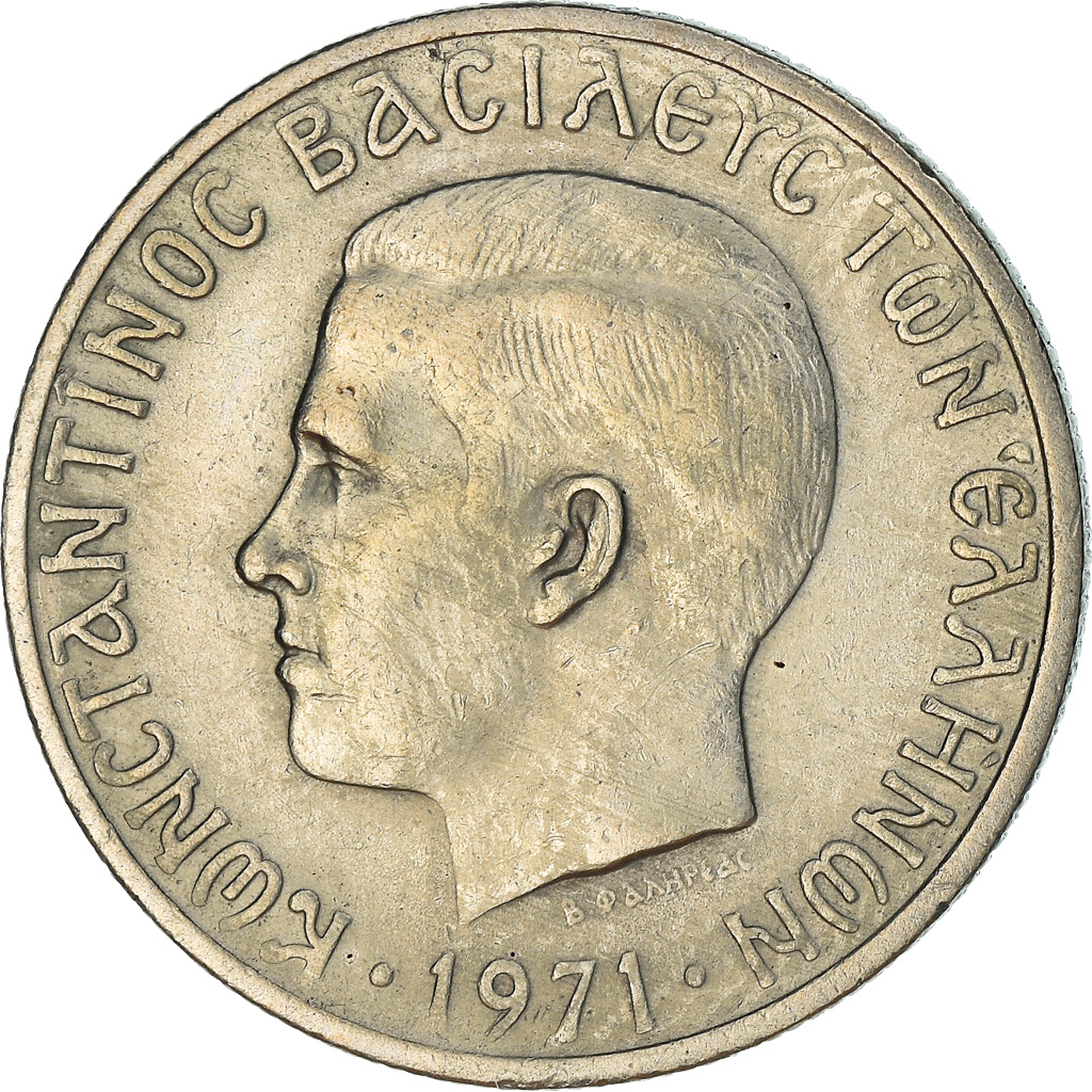 Coin, Greece, Constantine II, Drachma, 1971, , Copper-nickel, KM:98