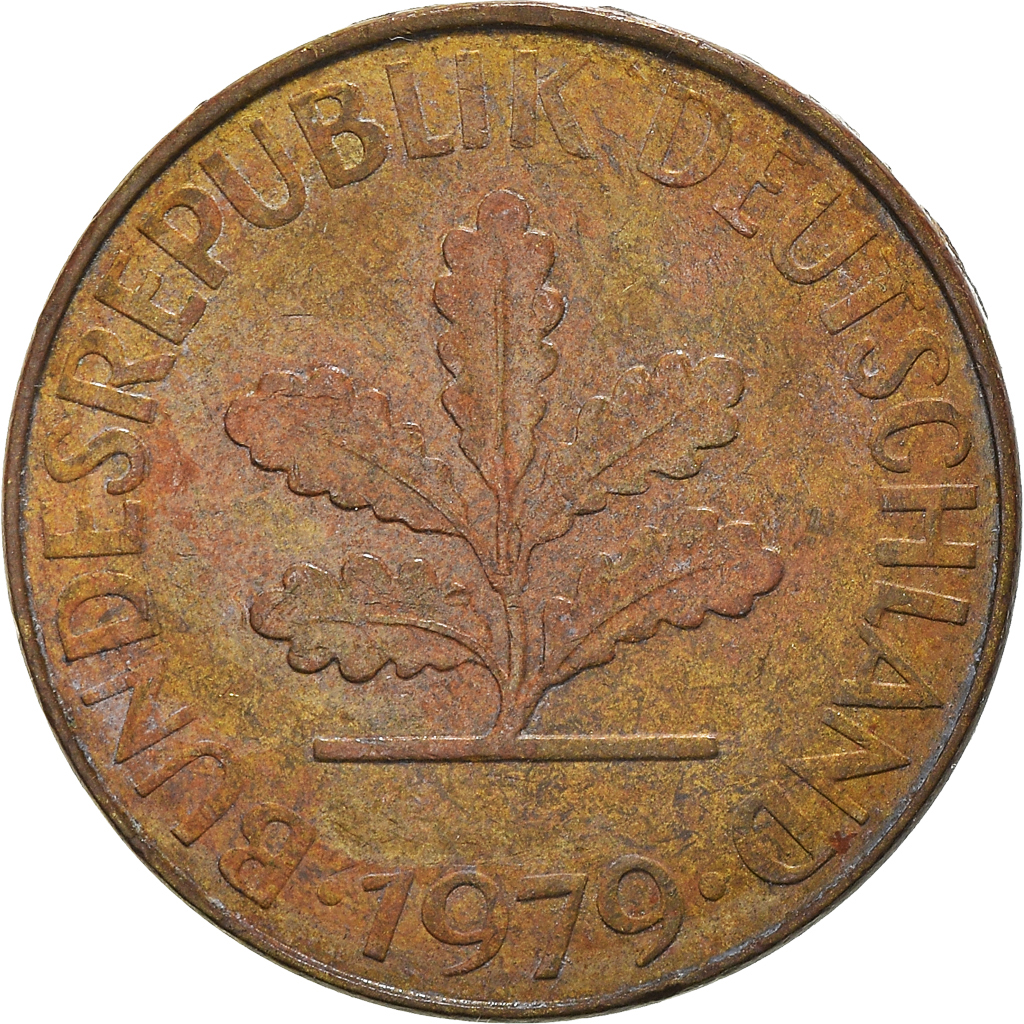 Coin, GERMANY - FEDERAL REPUBLIC, 10 Pfennig, 1979, Hambourg, , Brass