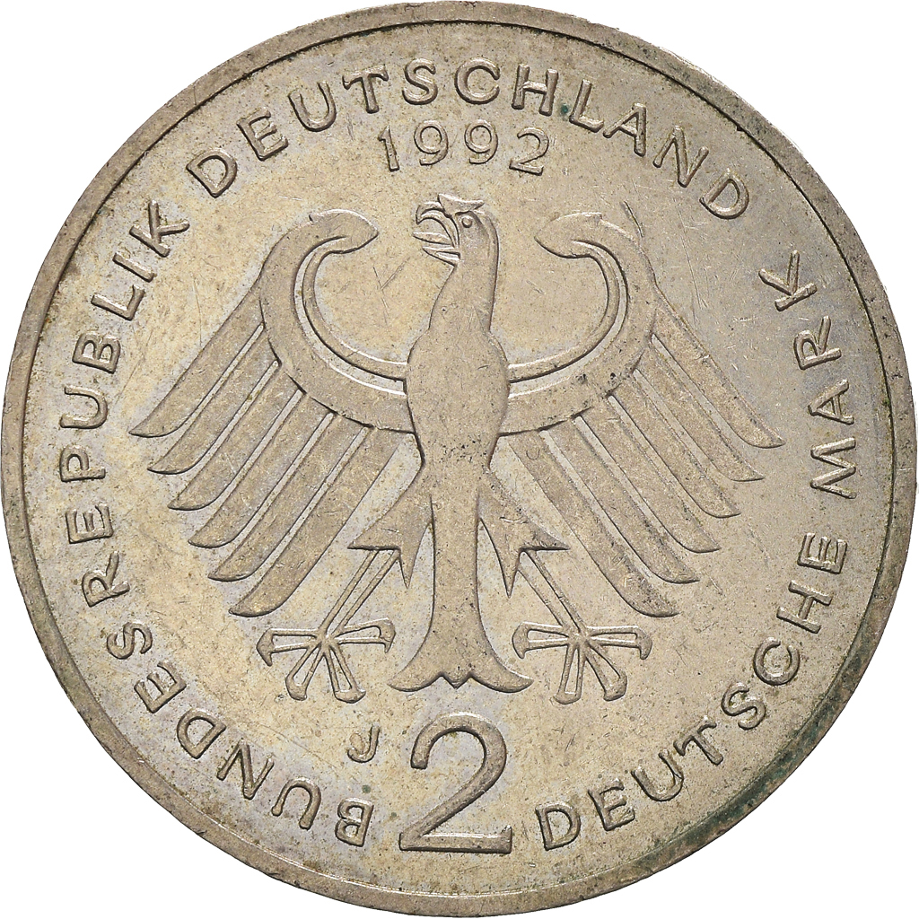 Coin, GERMANY - FEDERAL REPUBLIC, 2 Mark, 1992, Hambourg, 