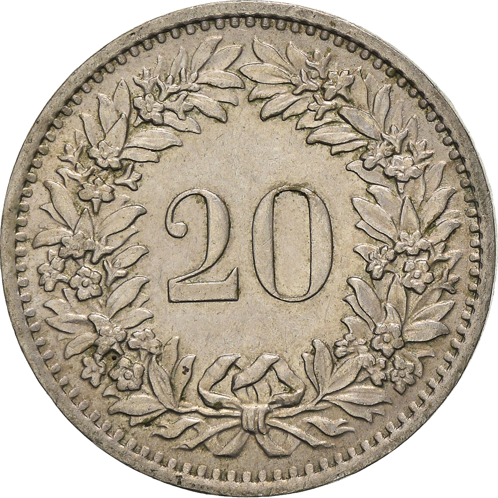 Coin, Switzerland, 20 Rappen, 1970, Bern, , Copper-nickel, KM:29a