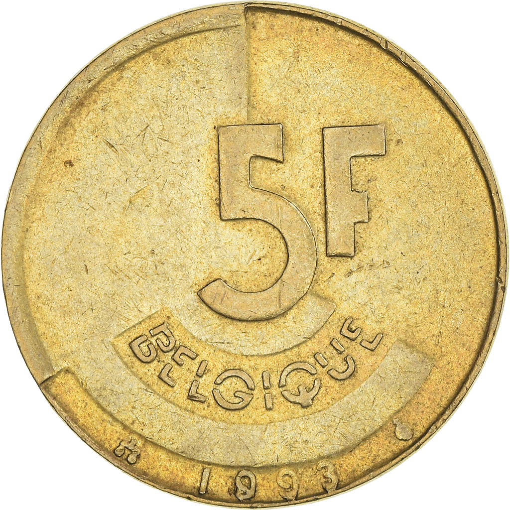 Coin, Belgium, 5 Francs, 5 Frank, 1993, , Brass Or Aluminum-Bronze