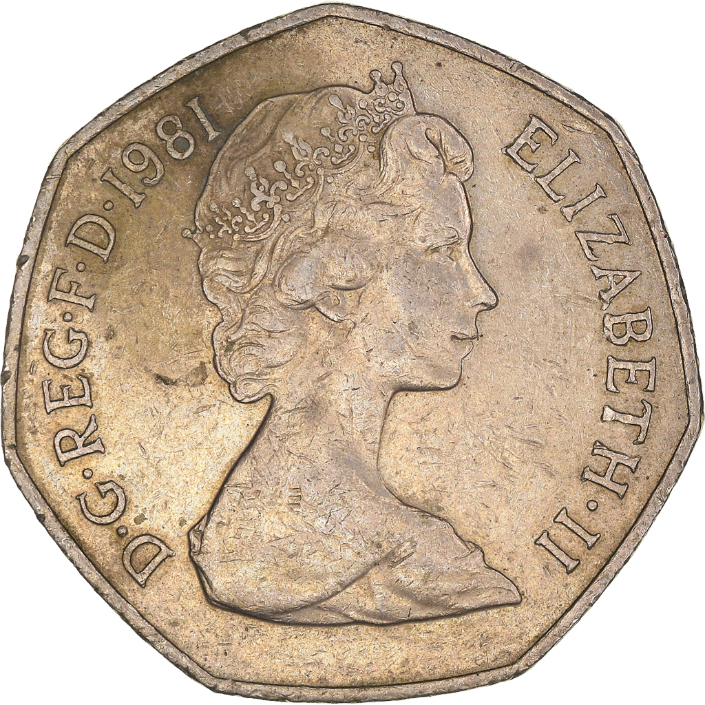 Coin, Great Britain, Elizabeth II, 50 New Pence, 1981, , Copper-nickel