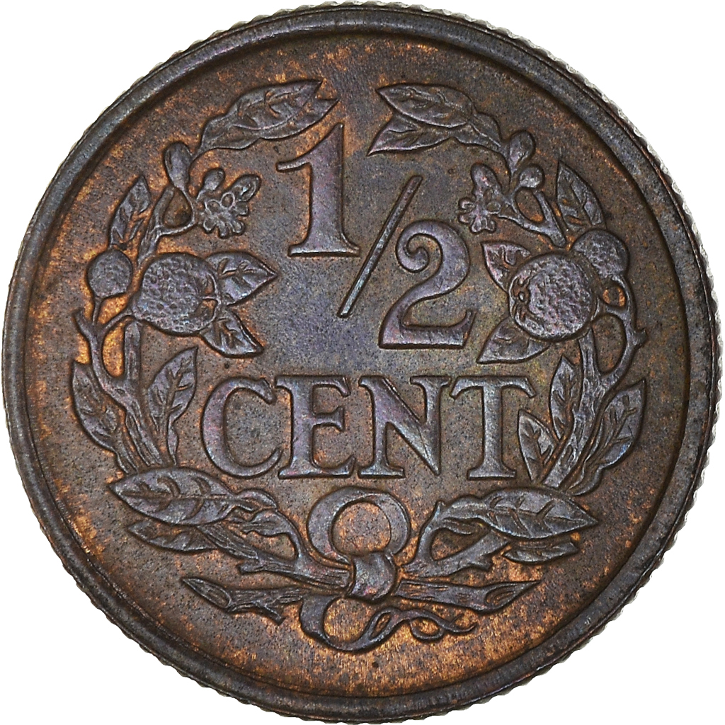 Coin, Netherlands, Wilhelmina I, 1/2 Cent, 1938, , Bronze, KM:138