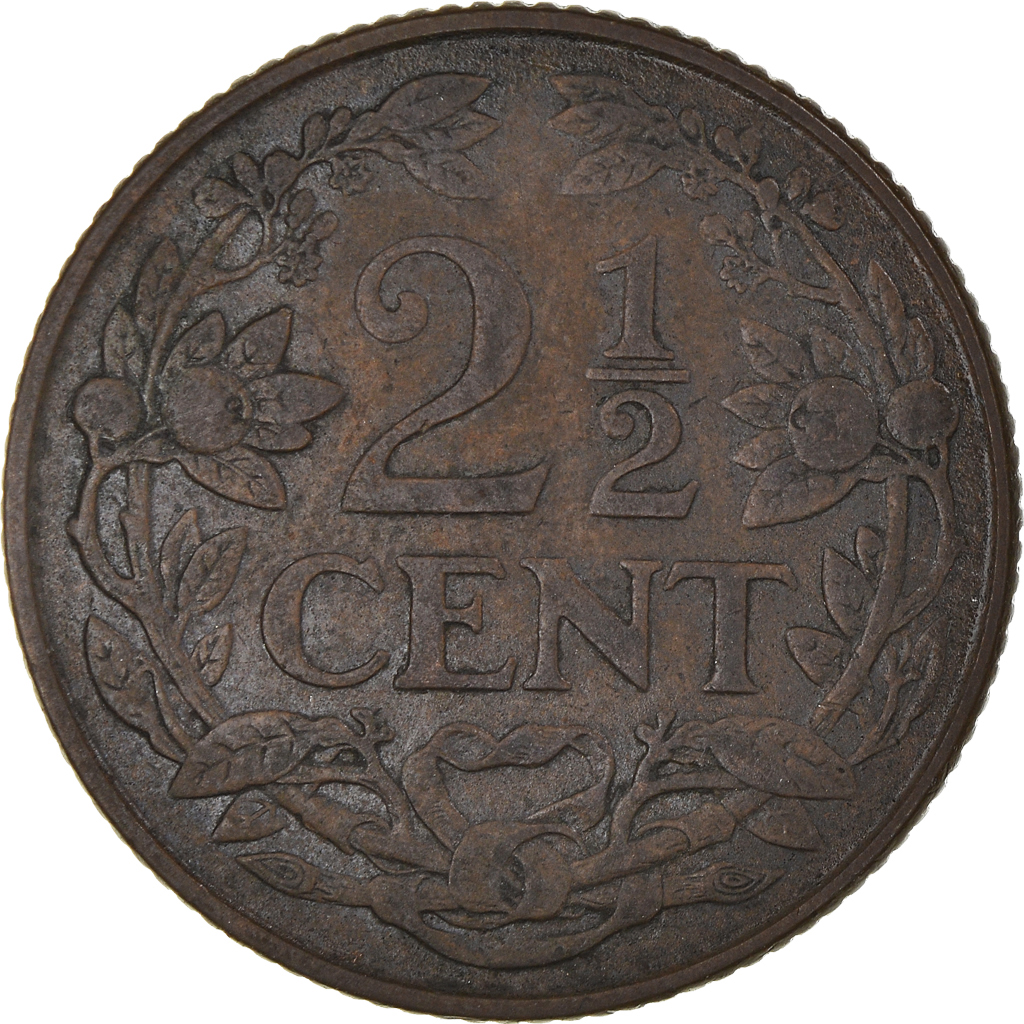 Coin, Netherlands, Wilhelmina I, 2-1/2 Cent, 1929, , Bronze, KM:150