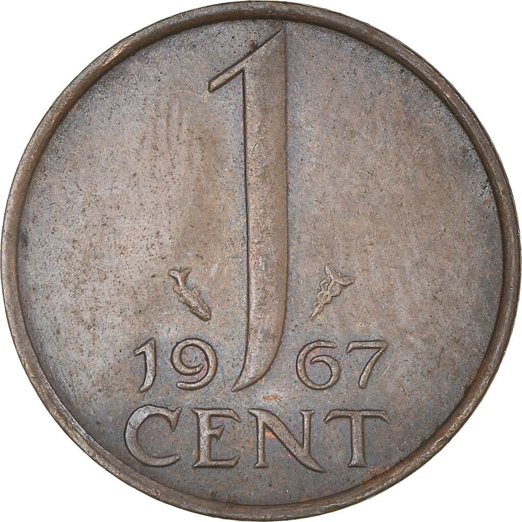 Coin, Netherlands, Juliana, Cent, 1967, , Bronze, KM:180