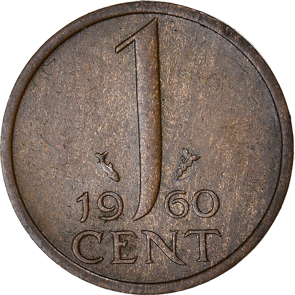 Coin, Netherlands, Juliana, Cent, 1960, , Bronze, KM:180