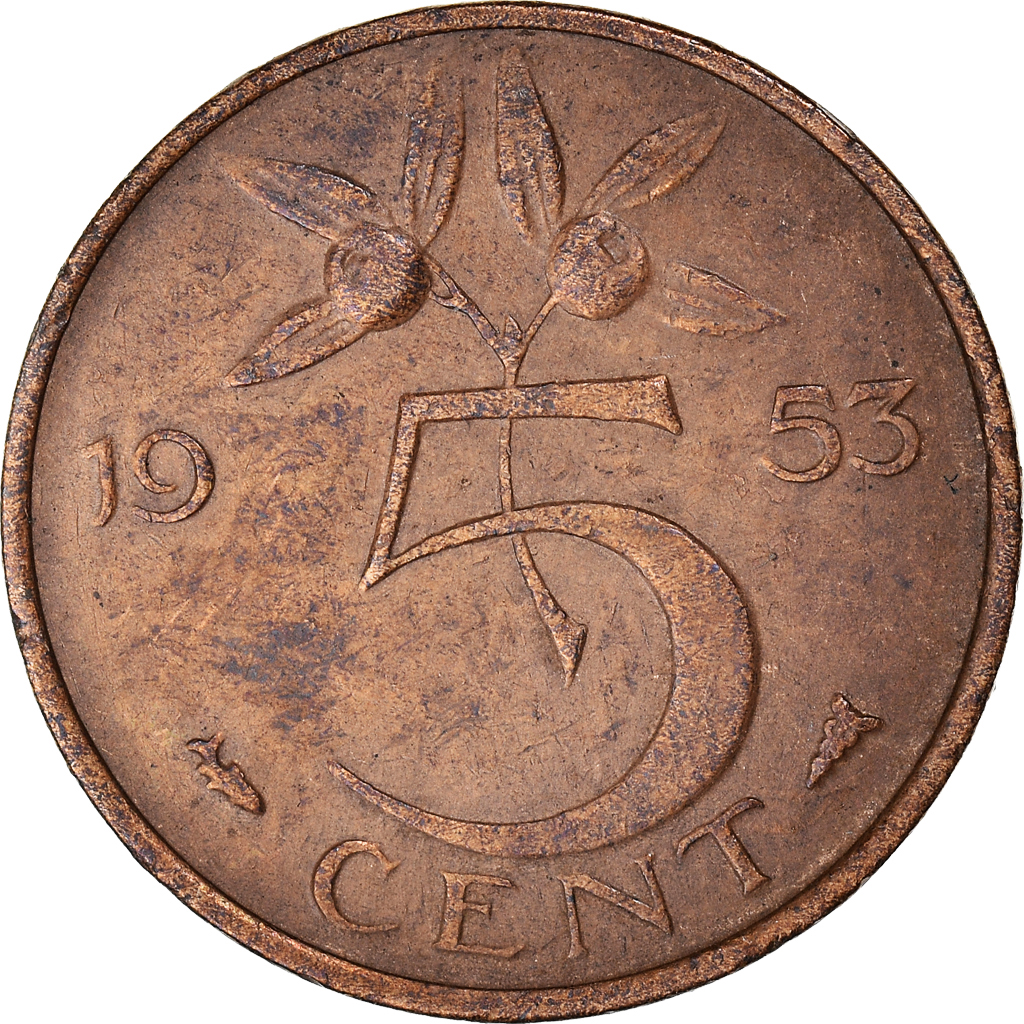 Coin, Netherlands, Juliana, 5 Cents, 1953, , Bronze, KM:181