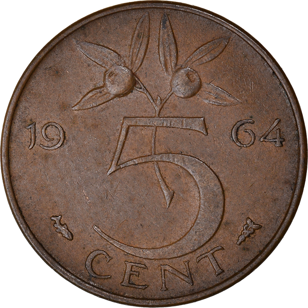 Coin, Netherlands, Juliana, 5 Cents, 1964, , Bronze, KM:181