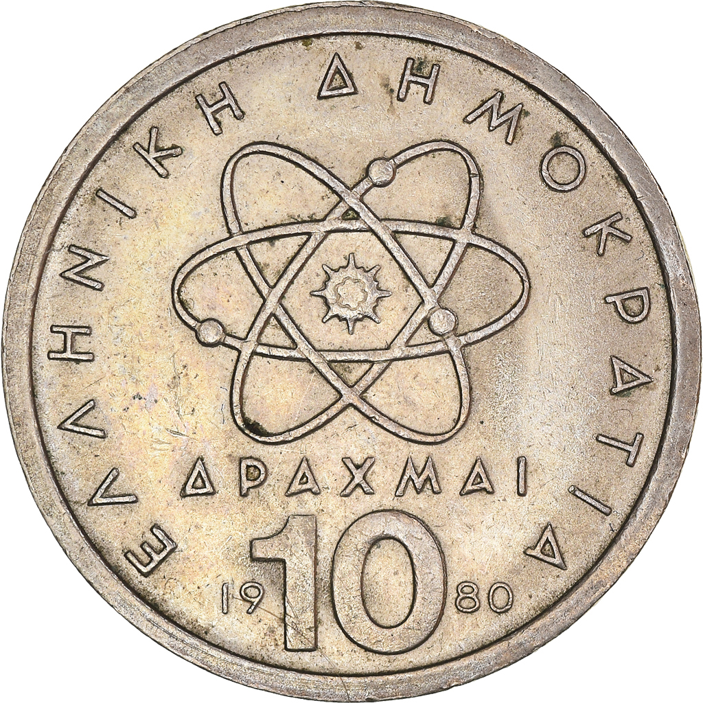 Coin, Greece, 10 Drachmai, 1980, , Copper-nickel, KM:119