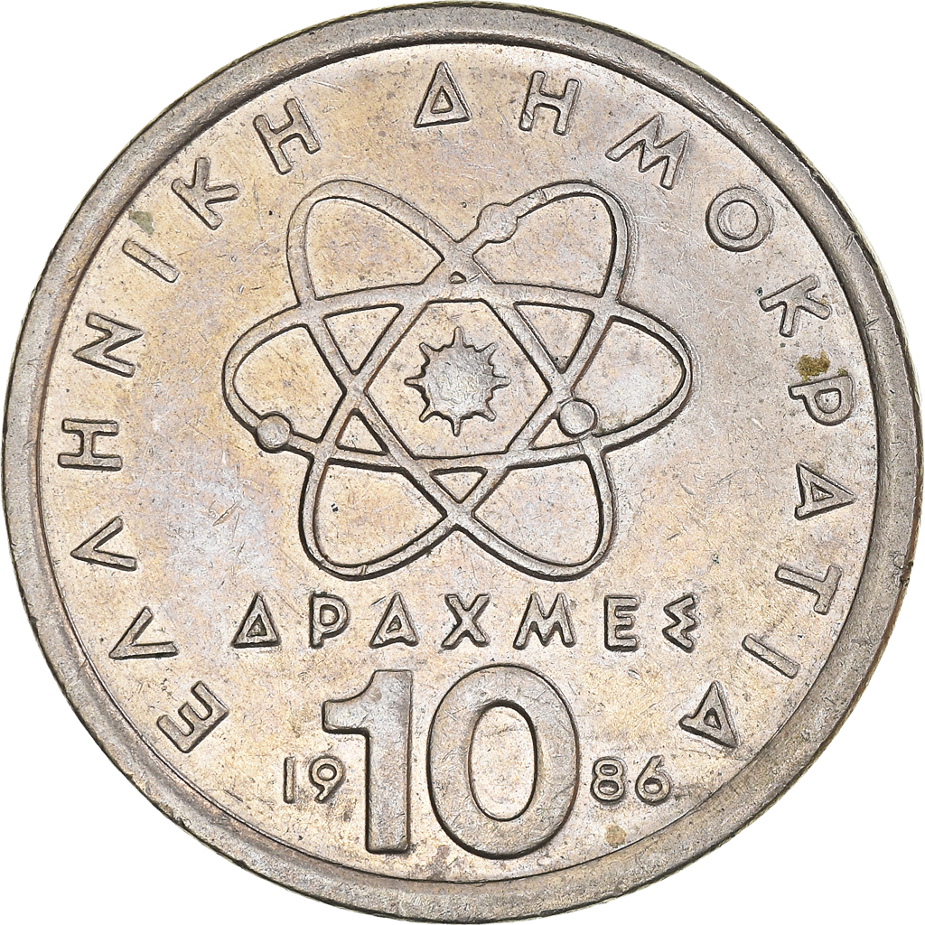 Coin, Greece, 10 Drachmes, 1986, , Copper-nickel, KM:132