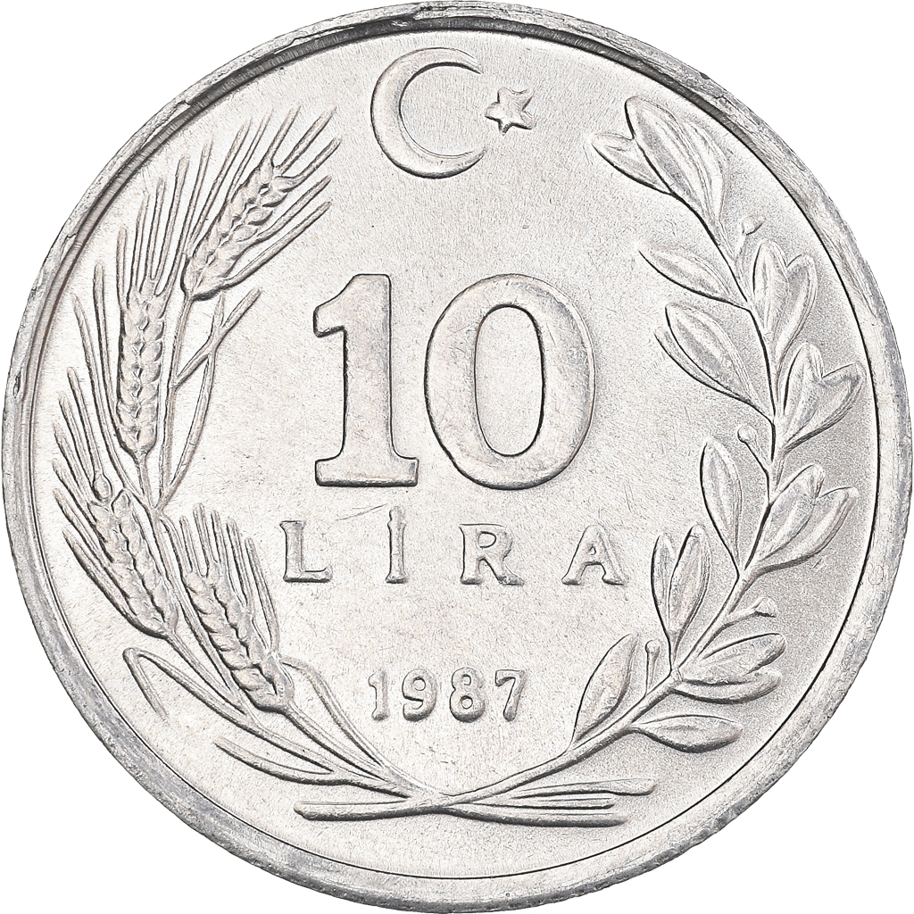 Coin, Turkey, 10 Lira, 1987, , Aluminum, KM:964
