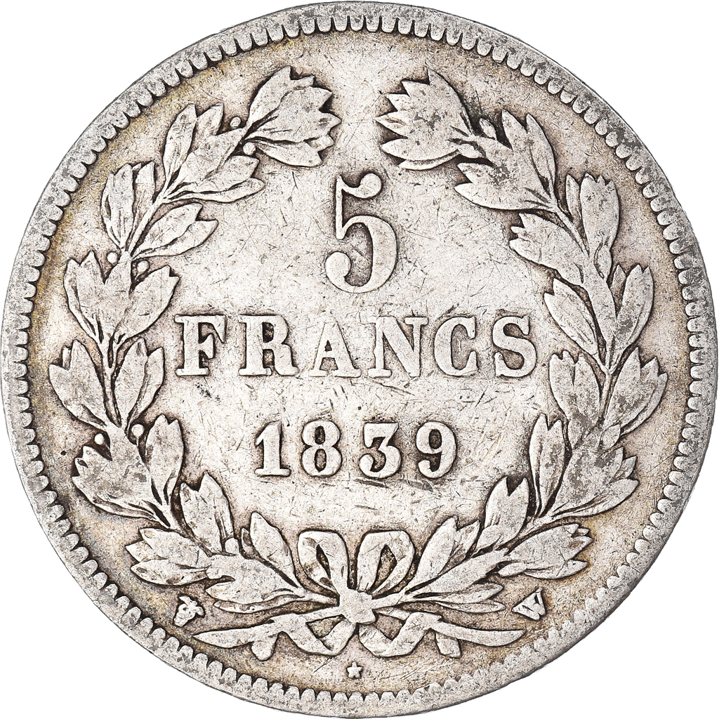 Coin, France, Louis-Philippe, 5 Francs, 1839, Lille, , Silver