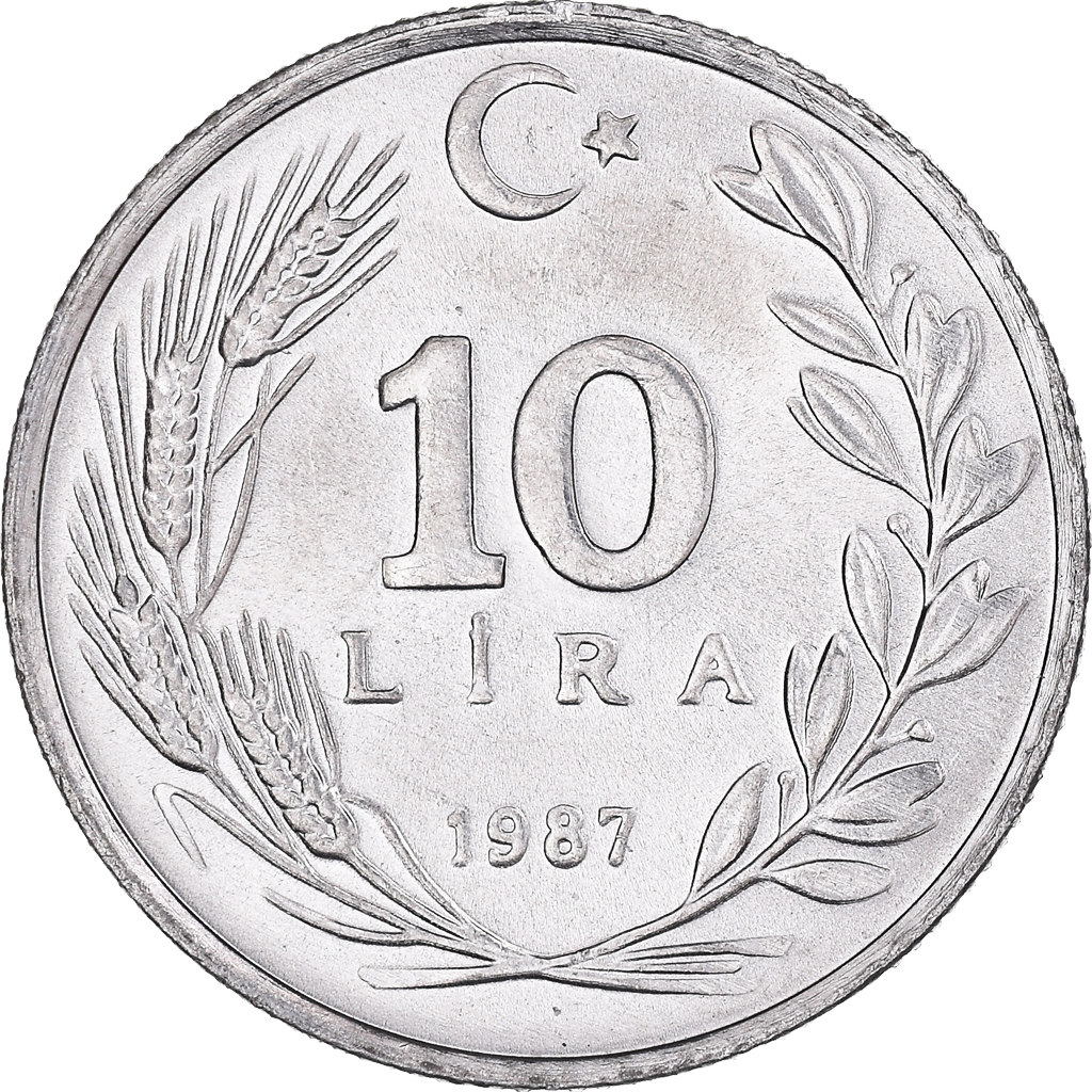 Coin, Turkey, 10 Lira, 1987, , Aluminum, KM:964