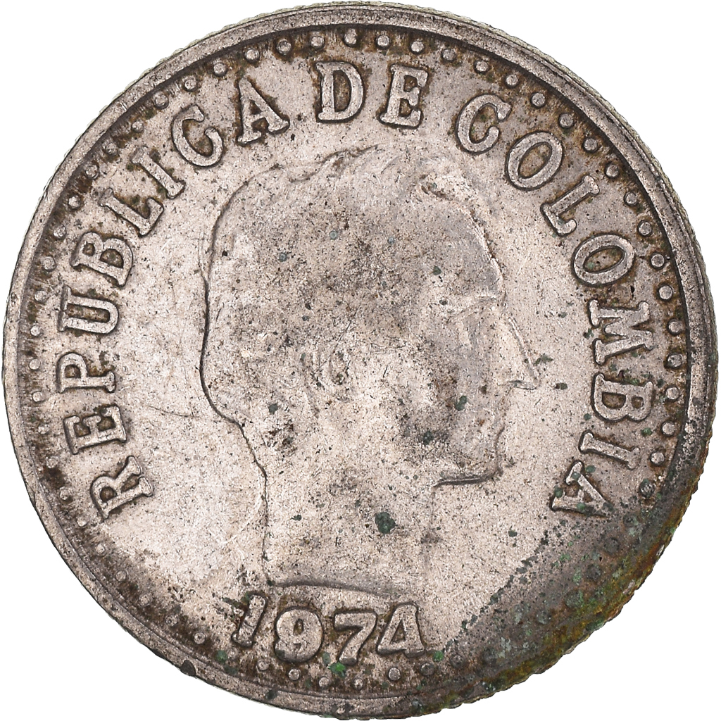 Coin, Colombia, 20 Centavos, 1974, , Nickel Clad Steel, KM:246.1