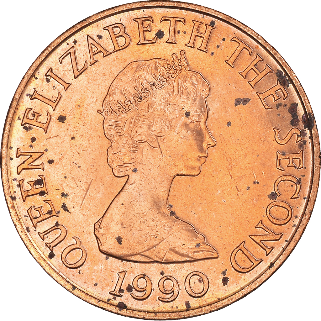 Coin, Jersey, Elizabeth II, 2 Pence, 1990, , Bronze, KM:55